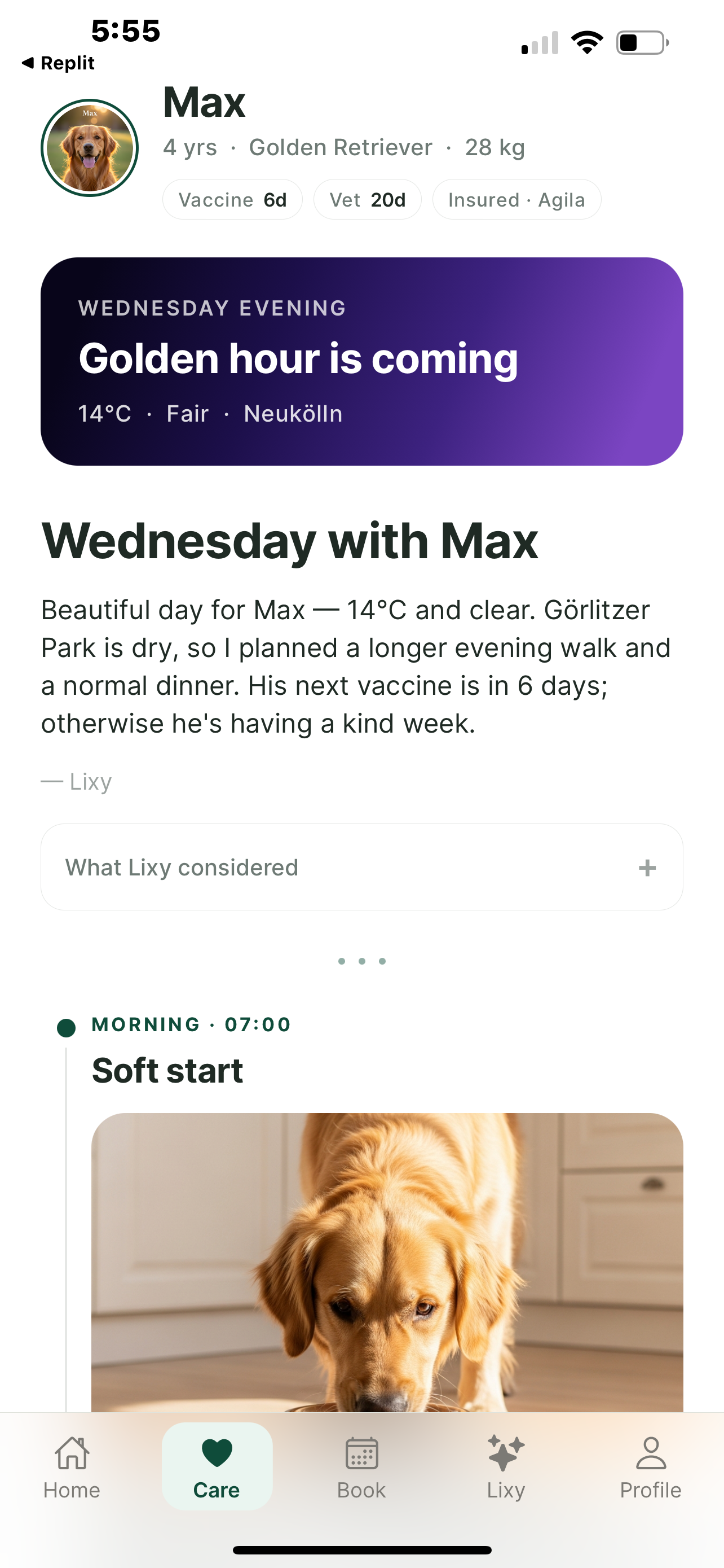 Lixy plans Max's day with what she has learned about him