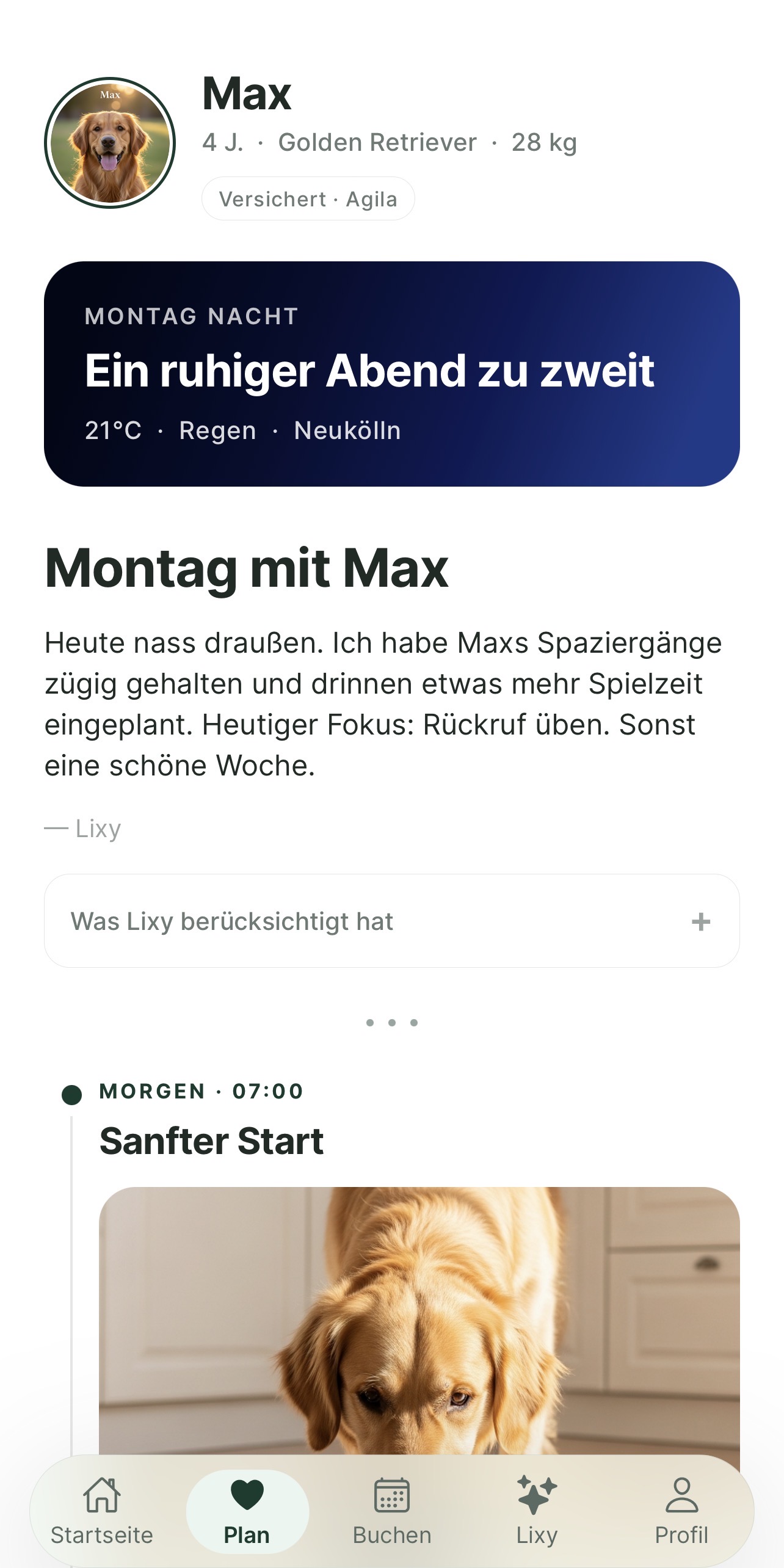 Lixy plant Maxs Tag mit allem, was sie über ihn gelernt hat